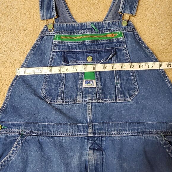 Liberty Overalls Sz 42/28 Men Carpenter Medium Wash Front Pocket  Workwear - Picture 9 of 13